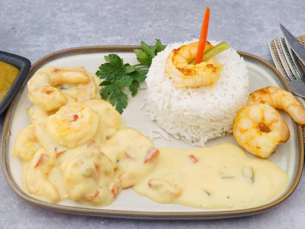 Scampi à la sauce curry Thaï
