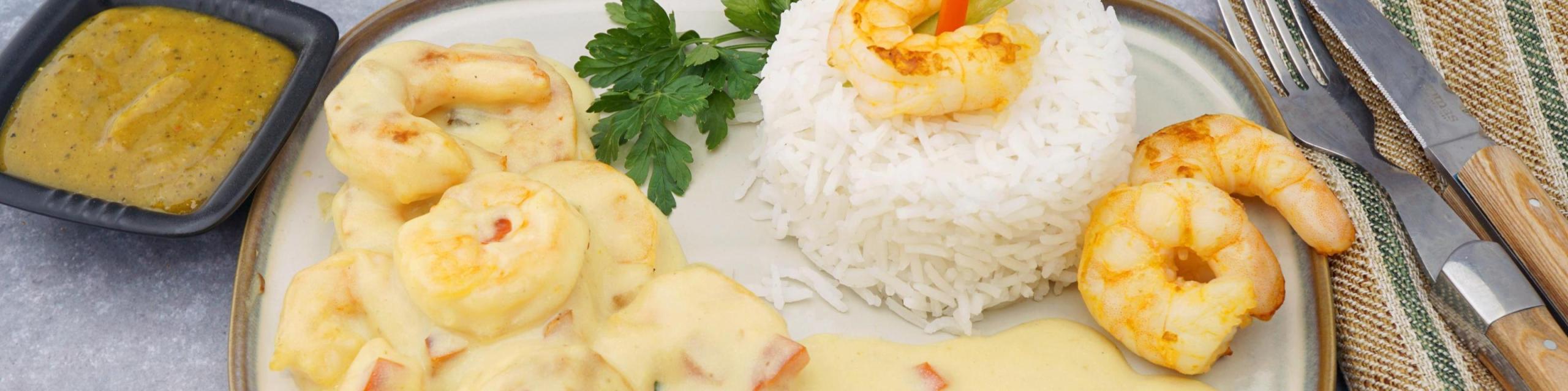 Scampi à la sauce curry Thaï